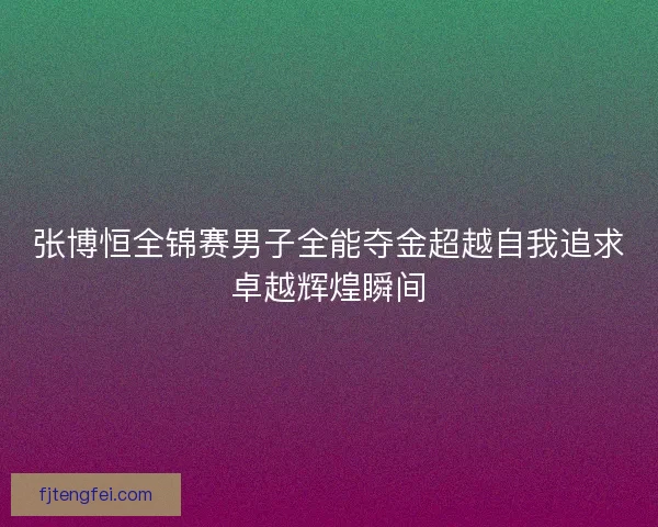 张博恒全锦赛男子全能夺金超越自我追求卓越辉煌瞬间